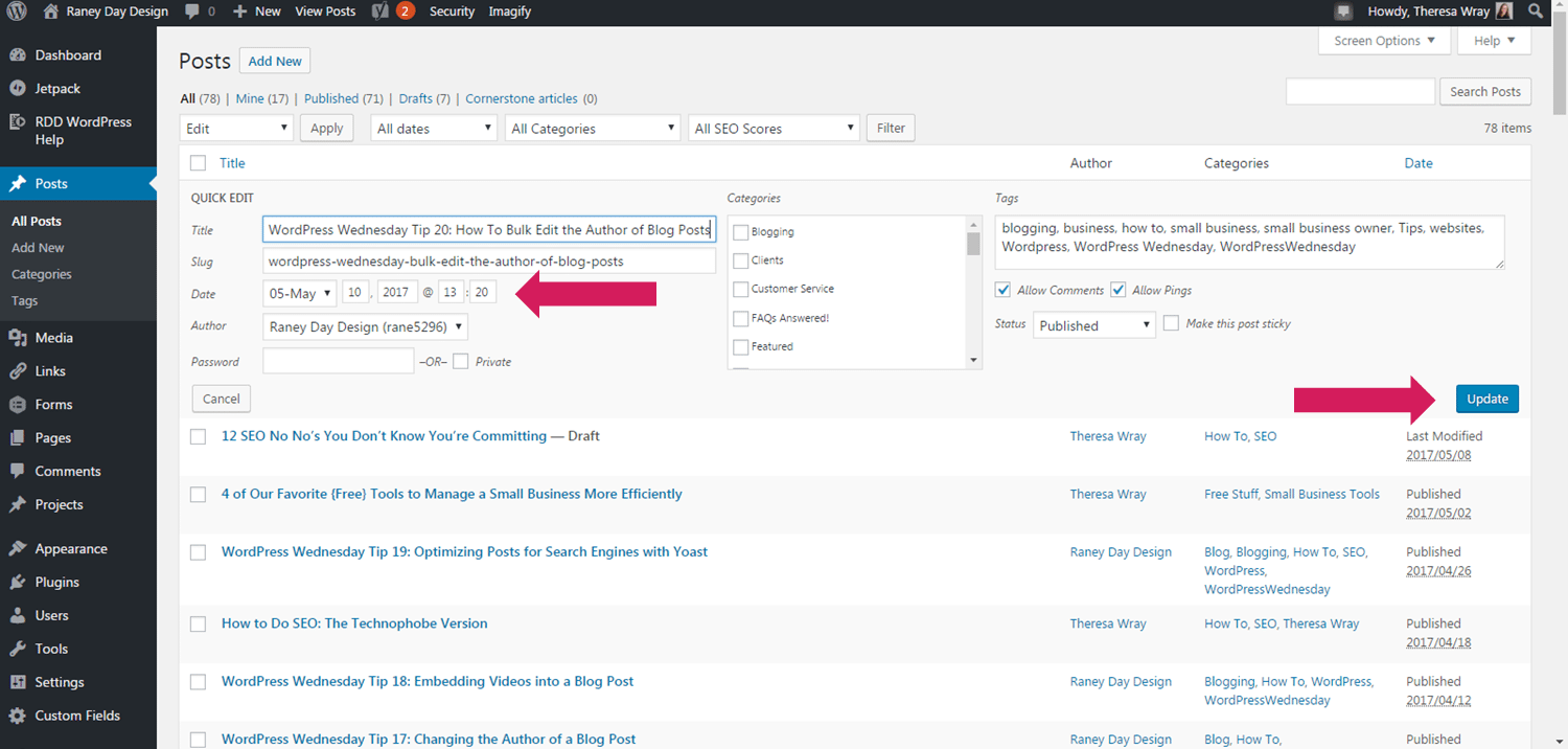 How to Backdate a Blog Post in WordPress Wordpress wednesday tips How to Backdate a Blog Post in WordPress