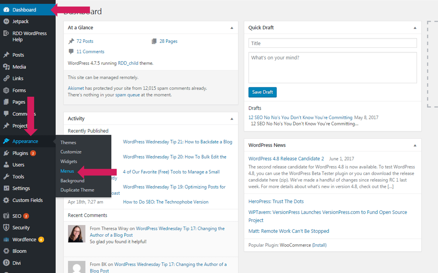 Wordpress Wednesday Creating anchored menus