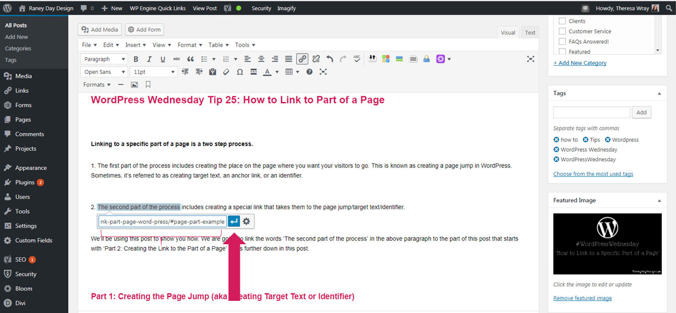 link from one part of a page to another