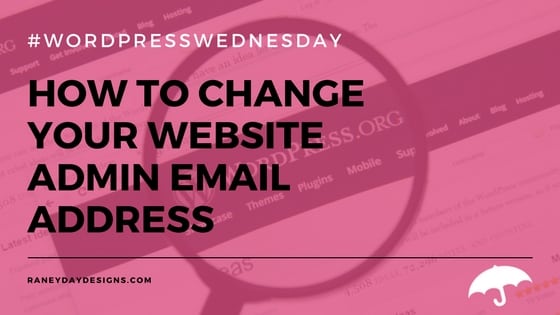 Change Your Website Admin Email Address