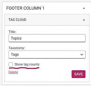 tags show count