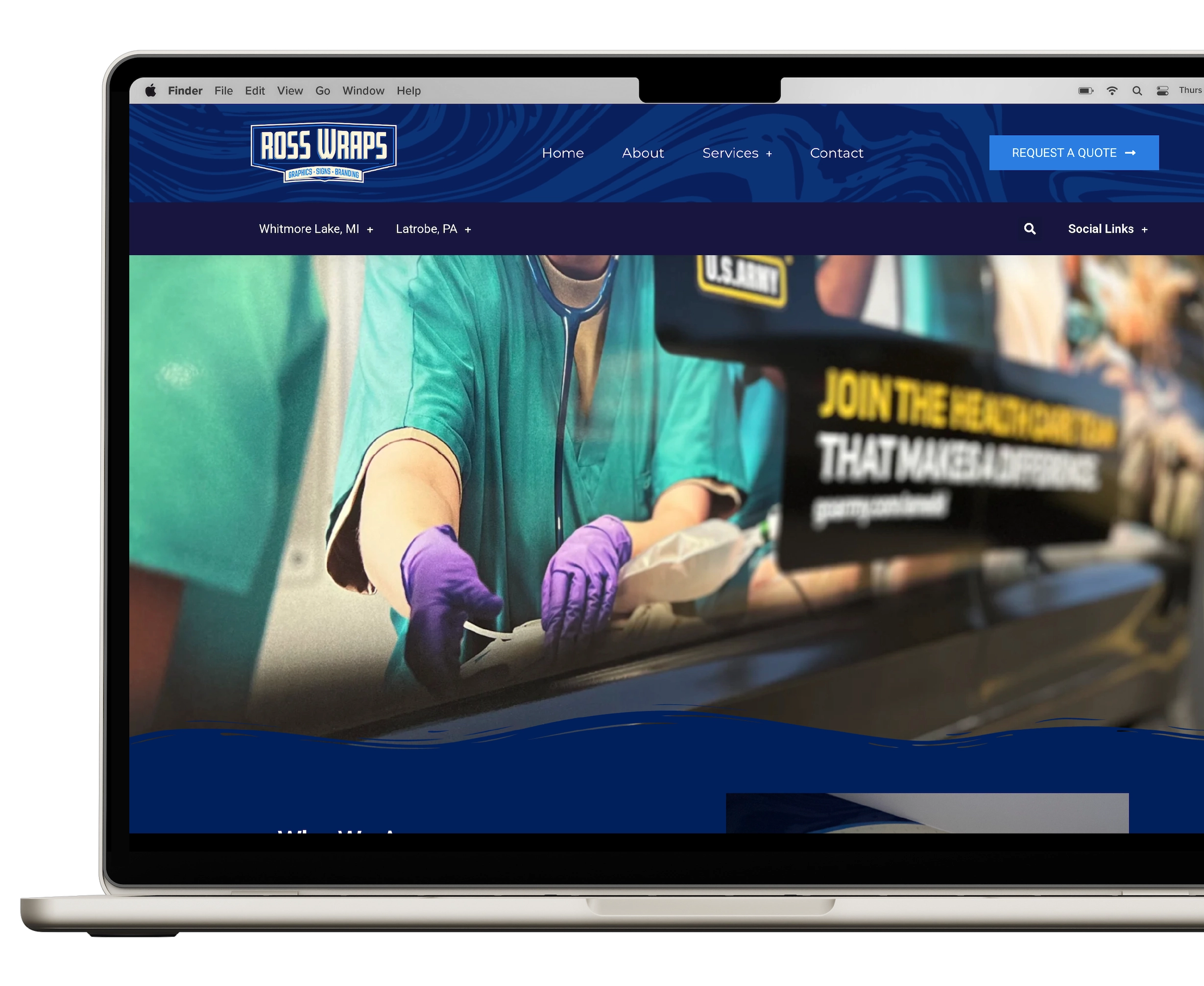 Laptop Mockup of Client Website